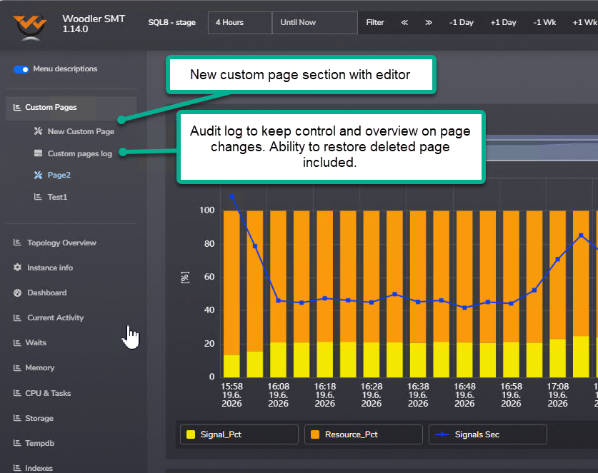 Location of Custom Pages in the SMT menu