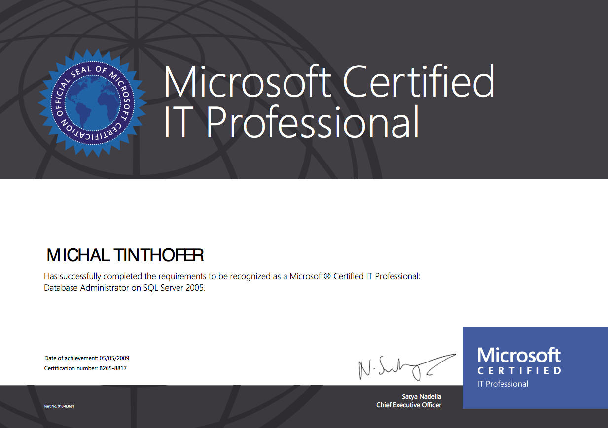 Microsoft CERTIFIED IT Professional Database Administrator on SQL Server 2005