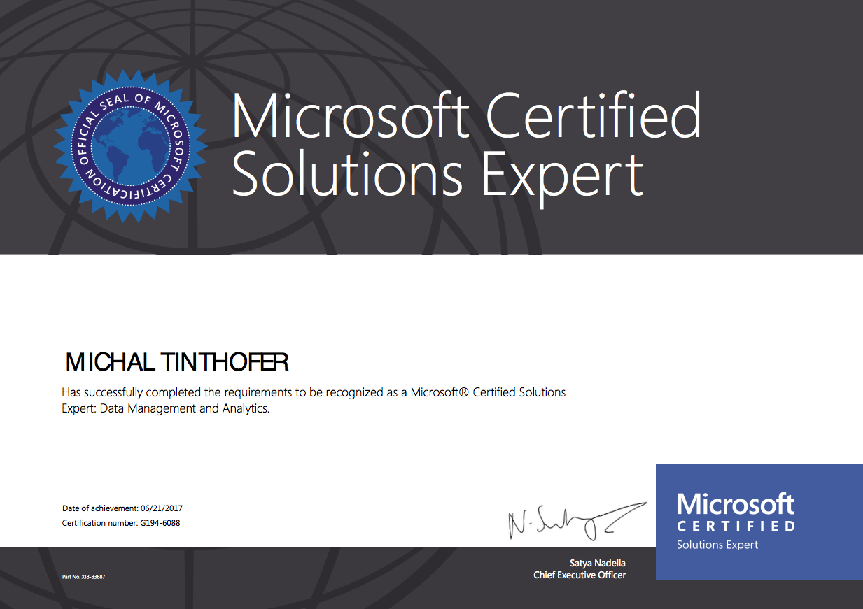 Microsoft CERTIFIED Solution Expert Data Management and Analysis